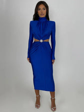 Elegant Hollow Out Maxi Evening Dress Cut Out Dresses - View 5