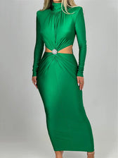 Elegant Hollow Out Maxi Evening Dress Cut Out Dresses - View 2