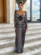 Sheer Mesh Maxi Dress