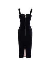 Muriel Mesh Ruched Velvet Midi Dress In Black 7