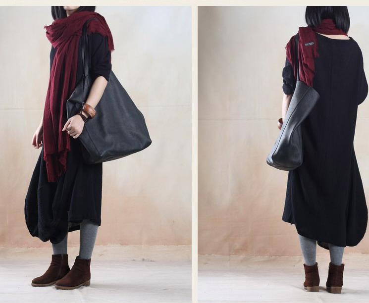 My freedom - black linen dress maxis plus size caftan dress floor legnth