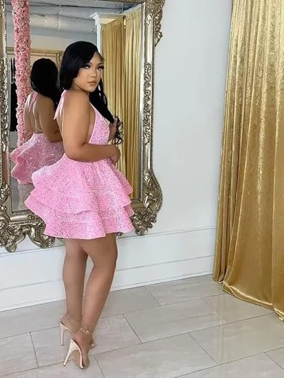 Black Sequins A-line Party Dress,Black Homecoming Dress cc1111