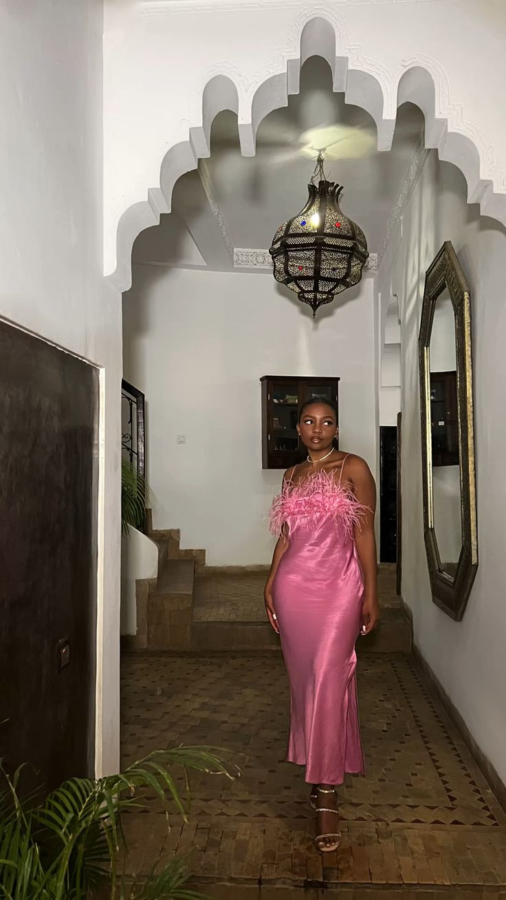 Classy Pink Evening Dress,Pink Formal Gown  cc769