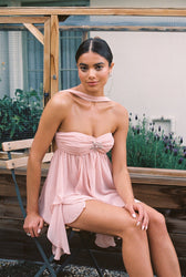 Halter Neck Floral Chiffon Fit and Flare Mini Dress Summer 8