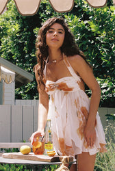 Floral Chiffon Halter Neck Ruffle Mini Dress 3
