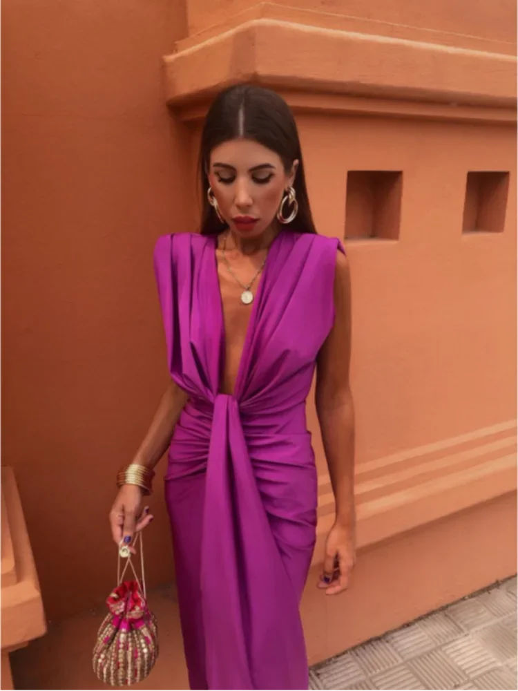 Sandra Elevated Party Dress with a Tucked Neckline Boutique Collection