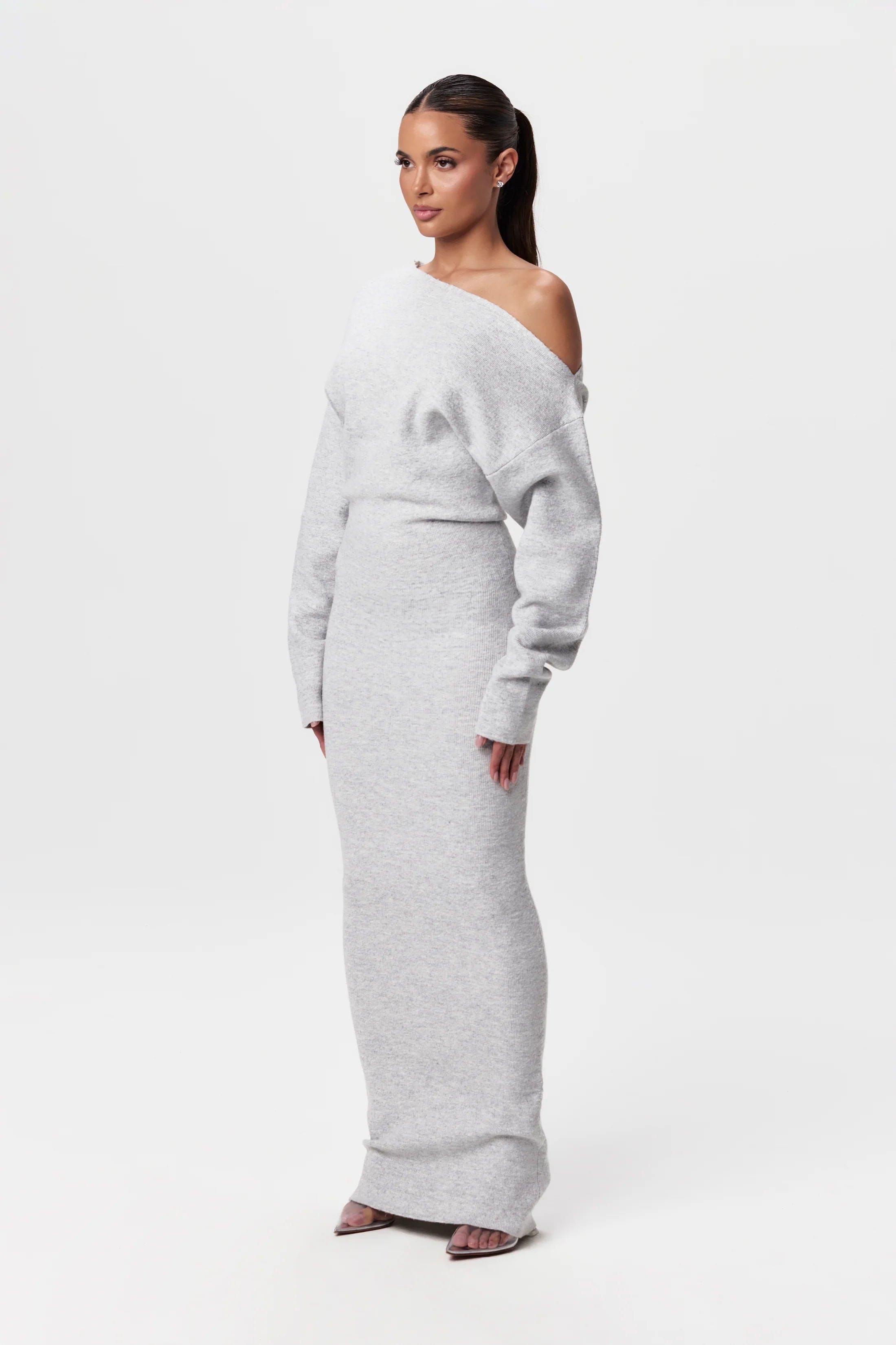 Vania Boutique Sweater Dress with Dropped Shoulders Elevated Occasion Wear