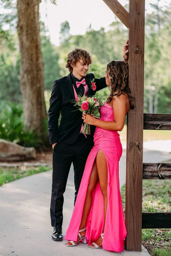 Elegant Sheath Prom Dress With Split,Trendy Prom Gown  cc1210