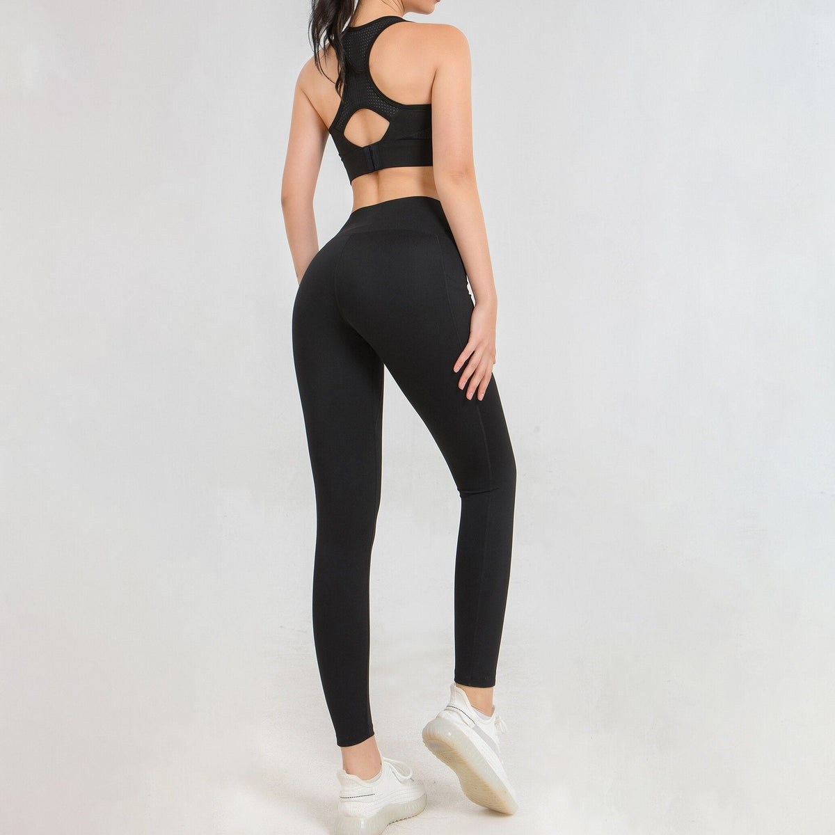 Crossover High Waist Side Pocket Workout Yoga Leggings 2