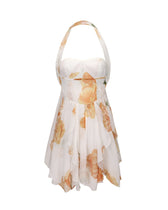 Halter Neck Floral Chiffon Fit and Flare Mini Dress Summer 5