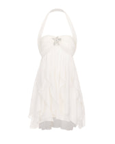Halter Neck Floral Chiffon Fit and Flare Mini Dress Summer 13