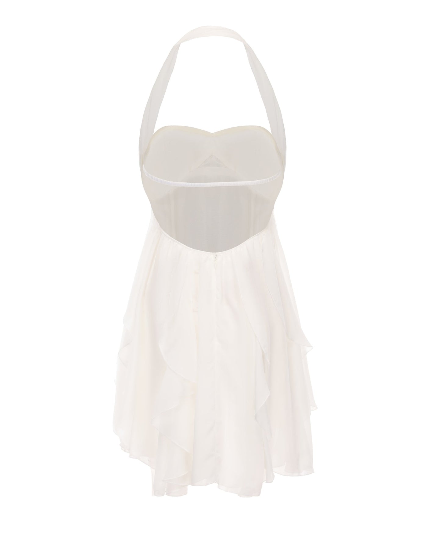 Halter Neck Floral Chiffon Fit and Flare Mini Dress Summer 14