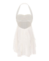 Halter Neck Floral Chiffon Fit and Flare Mini Dress Summer 14