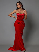 Natalia Strapless Velvet Maxi Dress 2