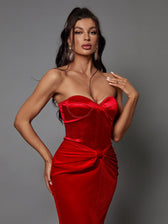 Natalia Strapless Velvet Maxi Dress 3