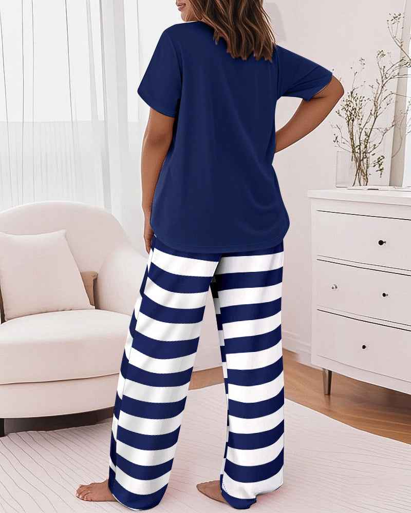 Nautical Dreams Women's Pajama Set | Soft Fabric & Anchor Design
