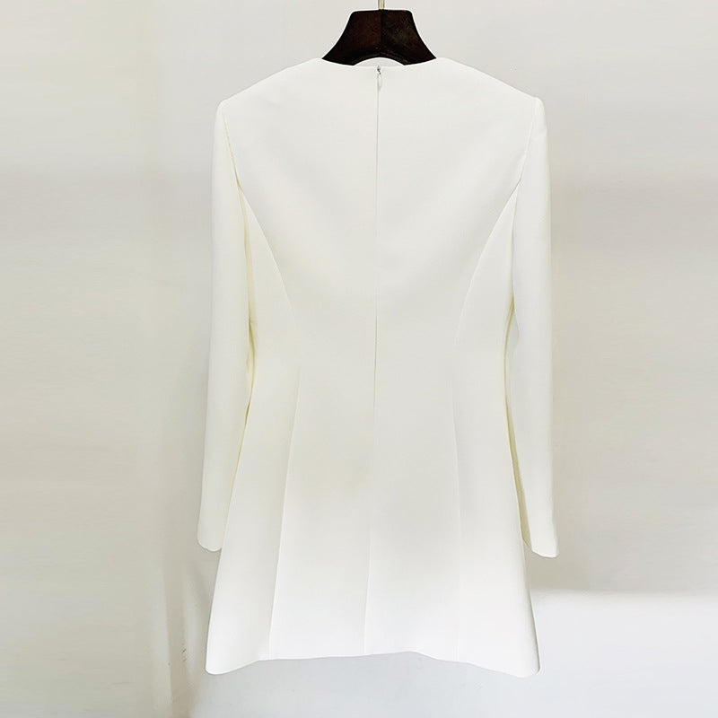 Lace Up Side Long Sleeve Shift Mini Dress 4
