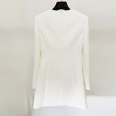 Lace Up Side Long Sleeve Shift Mini Dress 4