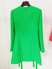 Lace Up Side Long Sleeve Shift Mini Dress 13