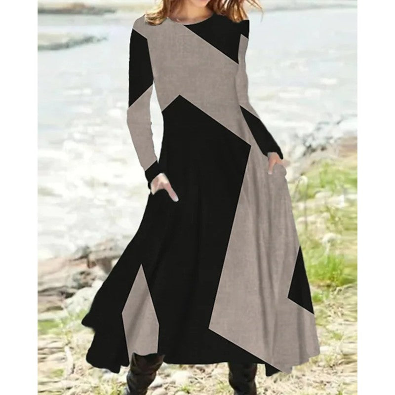 Aesthetic Aixa Women's Long Sleeved Midi Dress Premium Wardrobe Essential