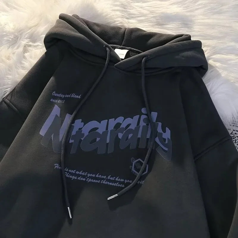 Goth Letter Print Oversized Hoodie