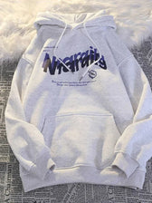 Goth Letter Print Casual Oversized Hoodie GRAY / M(40-50KG)