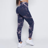 New Lightning Marble Scrunch Butt Leggings Light Purple / Xs