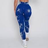 New Lightning Marble Scrunch Butt Leggings Dark Blue / Xs