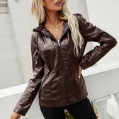 New Stylish Trendy Elegant Fashionable Versatile Classic Jacket Coffee / S