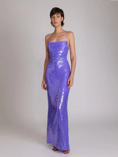 Backless Lace Sequin Dress