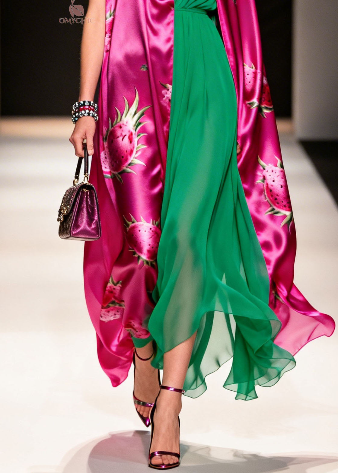New V Neck Print Cardigans And Dresses Chiffon Two Pieces Set Summer - View 4