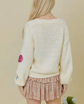 Doll Collar Tie-Up Sweater Cardigan