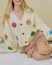 Doll Collar Tie-Up Sweater Cardigan