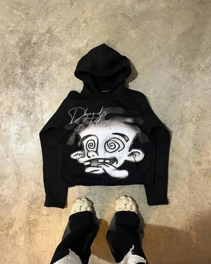 Fun Pattern Printed Hoodie