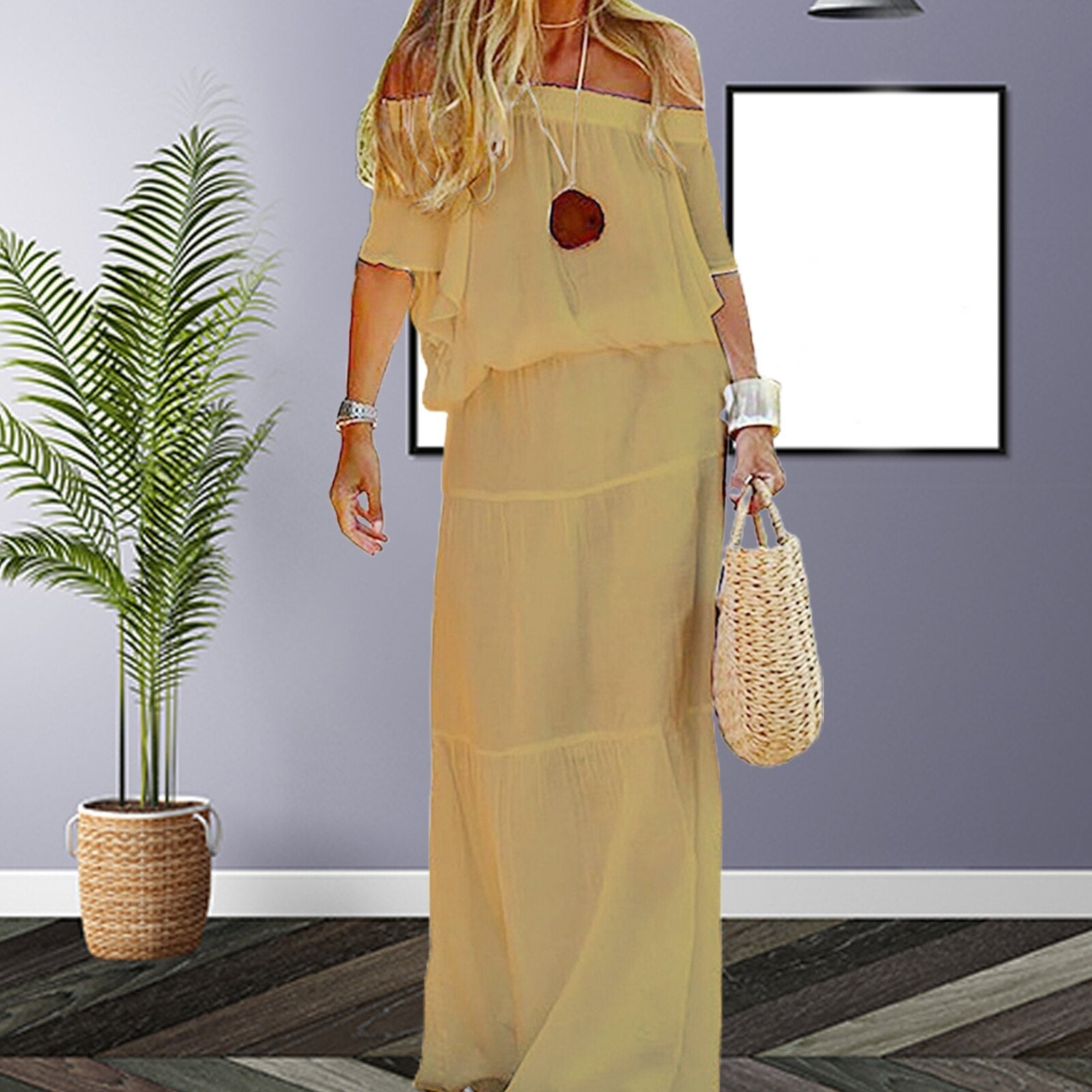 Lidia Off The Shoulder Premium Dress with Premium Casual Styling