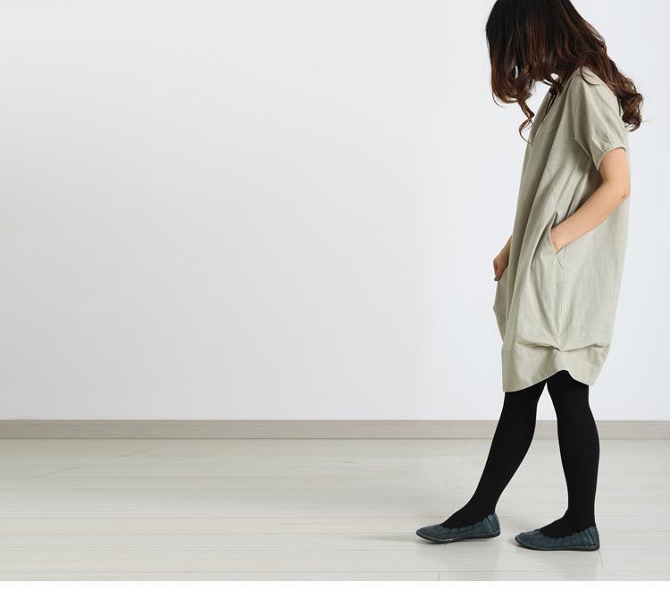Nude linen dress unique beige oversize cotton summer dress