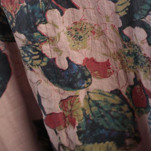 Nude linen dresses floral print  fall