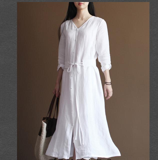 Nude linen dresses flowy linen maxi dress oversize linen clothing