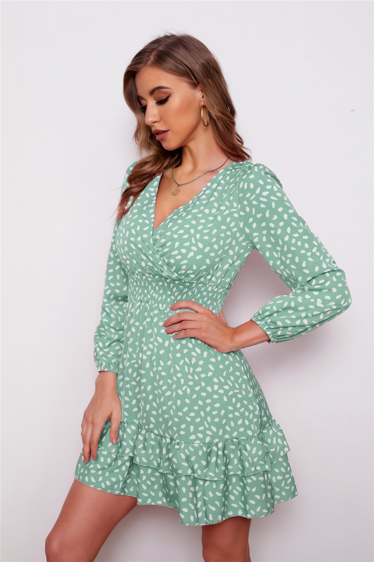 Cassy Metallic Detailed Mini Dress - Teal - FINAL SALE