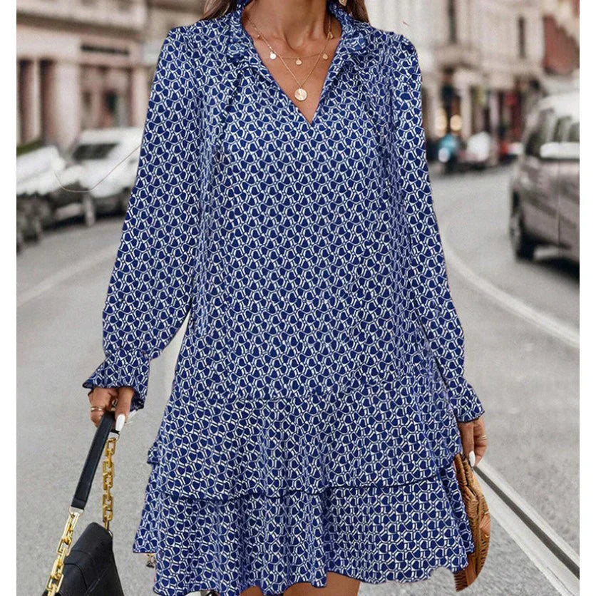 Violeta Womens Long Sleeved Dress with Relaxed Fit and Boutique Fashion Look