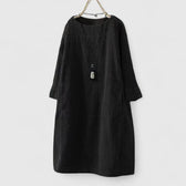 Knit Long Sleeve Pocket Shift Midi Dress 7