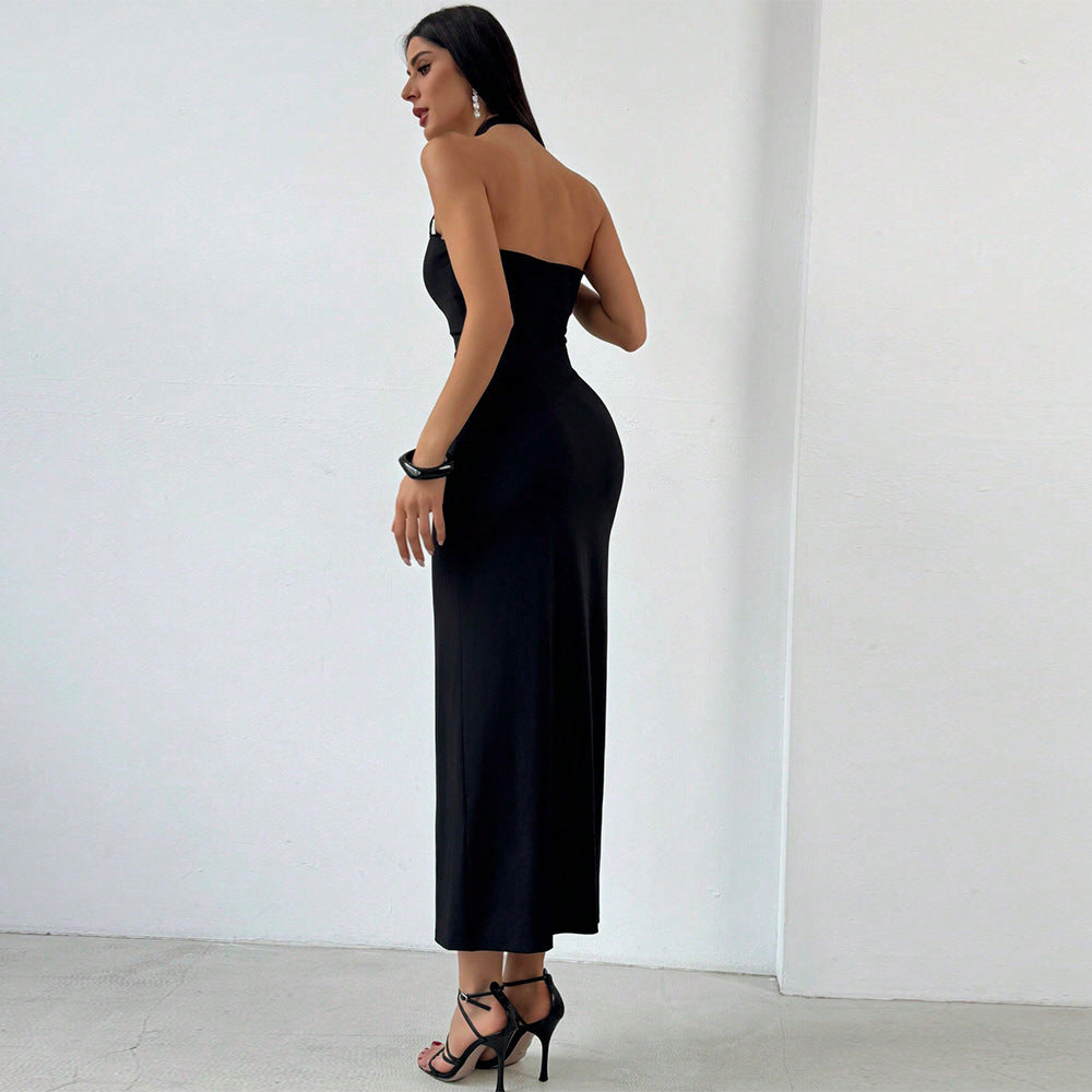 Crisscross Halter Neck Bandeau Sleeveless Bodycon Maxi Dress 2