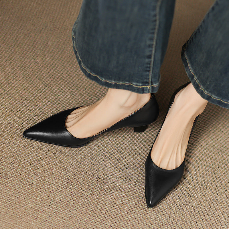 Pointed Toe Kitten Heel Pumps