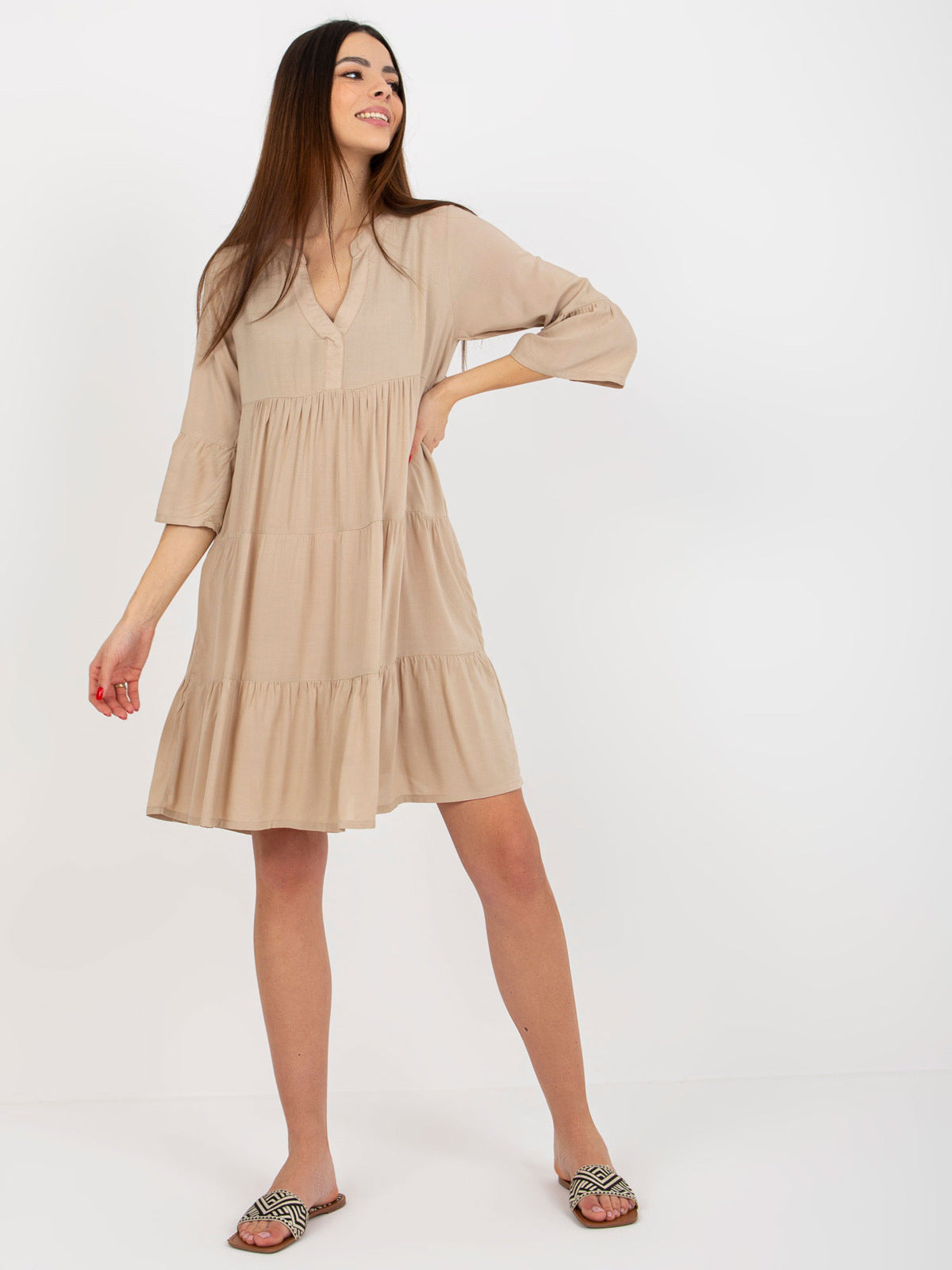 Solid Color Sexy Dress Spring Summer Casual Seaside Vacation Short A Line