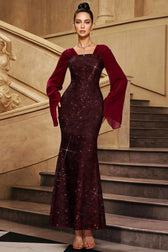Antony Red V-Neck Sequined Maxi Dress