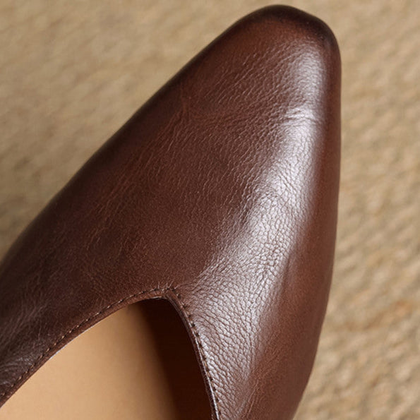 Pointed Toe V Cut Slip On Flats