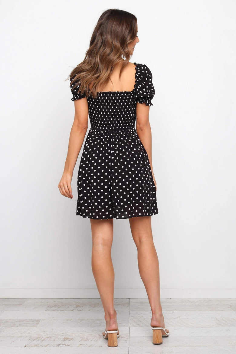 Dawn Polka Dot Puff Sleeve Babydoll Dress FINAL