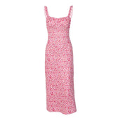 Floral Spaghetti Strap Ruffle Slip Midi Dress 5