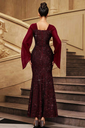 Antony Red V-Neck Sequined Maxi Dress - View 5