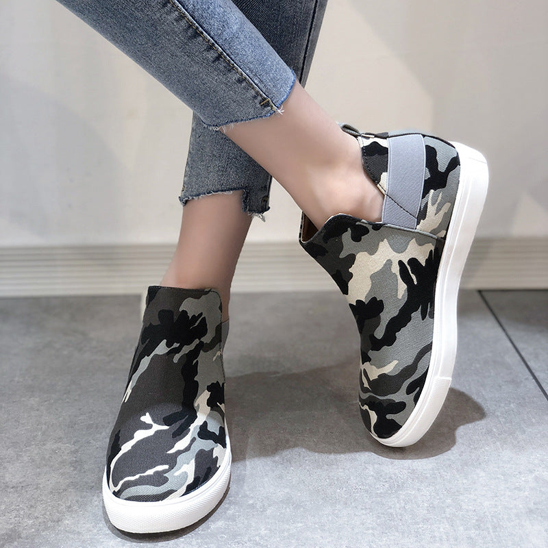 Print Suede Casual Round Toe Flats